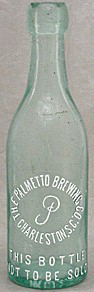 THE PALMETTO BREWING COMPANY EMBOSSED BEER BOTTLE