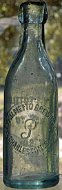THE PALMETTO BREWING COMPANY EMBOSSED BEER BOTTLE