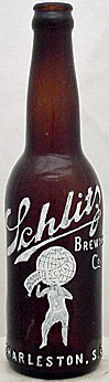 SCHLITZ BREWING COMPANY EMBOSSED BEER BOTTLE