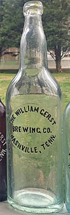 THE WILLIAM GERST BREWING COMPANY EMBOSSED BEER BOTTLE