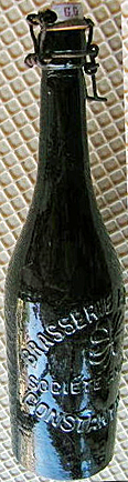 BRASSERIE BOMONTI SOCIETE ANONYME EMBOSSED BEER BOTTLE