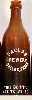 DALLAS BREWERY EMBOSSED BEER BOTTLE