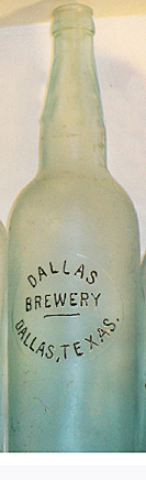 DALLAS BREWERY EMBOSSED BEER BOTTLE