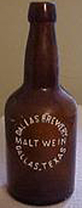 DALLAS BREWERY EMBOSSED BEER BOTTLE