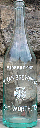 TEXAS BREWING COMPANY EMBOSSED BEER BOTTLE