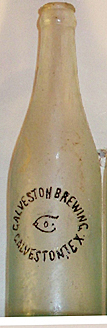 GALVESTON BREWING COMPANY EMBOSSED BEER BOTTLE