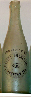 GALVESTON BREWING COMPANY EMBOSSED BEER BOTTLE