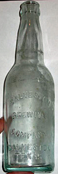 GALVESTON BREWING COMPANY EMBOSSED BEER BOTTLE