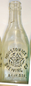 HOUSTON ICE & BREWING COMPANY EMBOSSED BEER BOTTLE