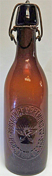 HOUSTON ICE & BREWING COMPANY EMBOSSED BEER BOTTLE