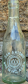 SAN ANTONIO BREWING ASSOCIATION EMBOSSED BEER BOTTLE