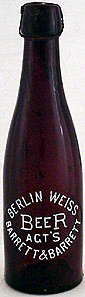 BERLIN WEISS BEER EMBOSSED BEER BOTTLE