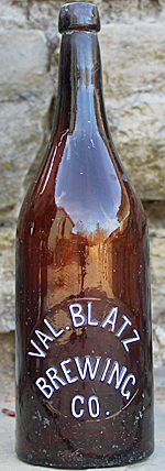 VAL BLATZ BREWING COMPANY EMBOSSED BEER BOTTLE