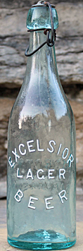 EXCELSIOR LAGER BEER EMBOSSED BEER BOTTLE