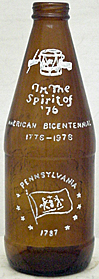 FYFE & DRUM BEER EMBOSSED BEER BOTTLE