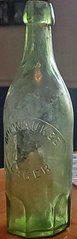 MILWAUKEE LAGER EMBOSSED BEER BOTTLE