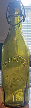 MILWAUKEE LAGER EMBOSSED BEER BOTTLE