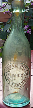 QUEEN CITY BREWING COMPANY EMBOSSED BEER BOTTLE