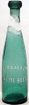 F. RAACKE'S WHITE BEER EMBOSSED BEER BOTTLE