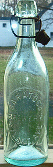 SARATOGA BREWERY EMBOSSED BEER BOTTLE