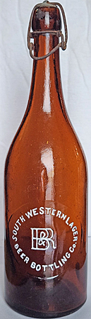 SOUTHWESTERN LAGER BEER BOTTLING COMPANY EMBOSSED BEER BOTTLE