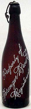 SPRENGER BREWING COMPANY EMBOSSED BEER BOTTLE