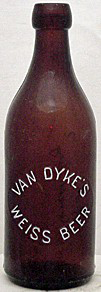 VAN DYKE'S WEISS BEER EMBOSSED BEER BOTTLE