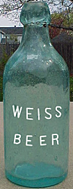 WEISS BEER EMBOSSED BEER BOTTLE