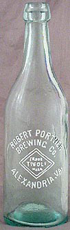 ROBERT PORTNER BREWING COMPANY EMBOSSED BEER BOTTLE