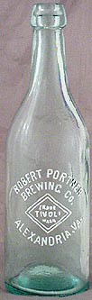 ROBERT PORTNER BREWING COMPANY EMBOSSED BEER BOTTLE