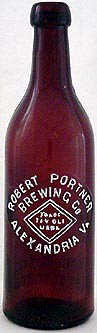 ROBERT PORTNER BREWING COMPANY EMBOSSED BEER BOTTLE