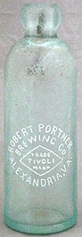 ROBERT PORTNER BREWING COMPANY EMBOSSED BEER BOTTLE