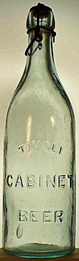 TIVOLI CABINET BEER EMBOSSED BEER BOTTLE