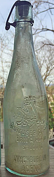 ANHEUSER BUSCH BREWING ASSOCIATION EMBOSSED BEER BOTTLE