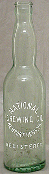 THE NATIONAL BREWING COMPANY EMBOSSED BEER BOTTLE