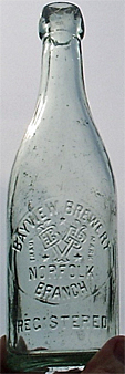 BAY VIEW BREWERY EMBOSSED BEER BOTTLE