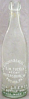 THE BERGNER & ENGEL BREWING COMPANY EMBOSSED BEER BOTTLE