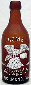 HOME BREWING COMPANY EMBOSSED BEER BOTTLE