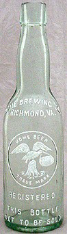 HOME BREWING COMPANY EMBOSSED BEER BOTTLE