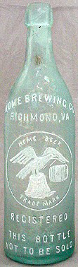 HOME BREWING COMPANY EMBOSSED BEER BOTTLE