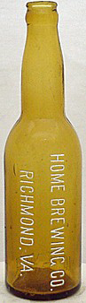 HOME BREWING COMPANY EMBOSSED BEER BOTTLE