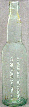 THE VIRGINIA BREWING COMPANY EMBOSSED BEER BOTTLE