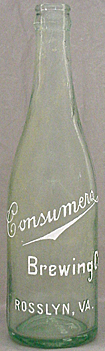 CONSUMERS BREWING COMPANY EMBOSSED BEER BOTTLE