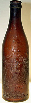 GLOBE BREWERY EMBOSSED BEER BOTTLE