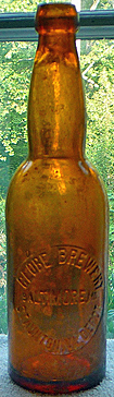 GLOBE BREWERY EMBOSSED BEER BOTTLE