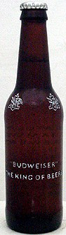 BUDWEISER THE KING OF BEERS EMBOSSED BEER BOTTLE