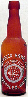 ABERDEEN BREWING COMPANY EMBOSSED BEER BOTTLE