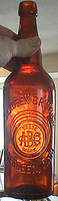 ABERDEEN BREWING COMPANY EMBOSSED BEER BOTTLE