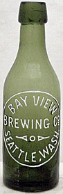 BAY VIEW BREWING COMPANY EMBOSSED BEER BOTTLE