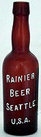 RAINIER BEER EMBOSSED BEER BOTTLE